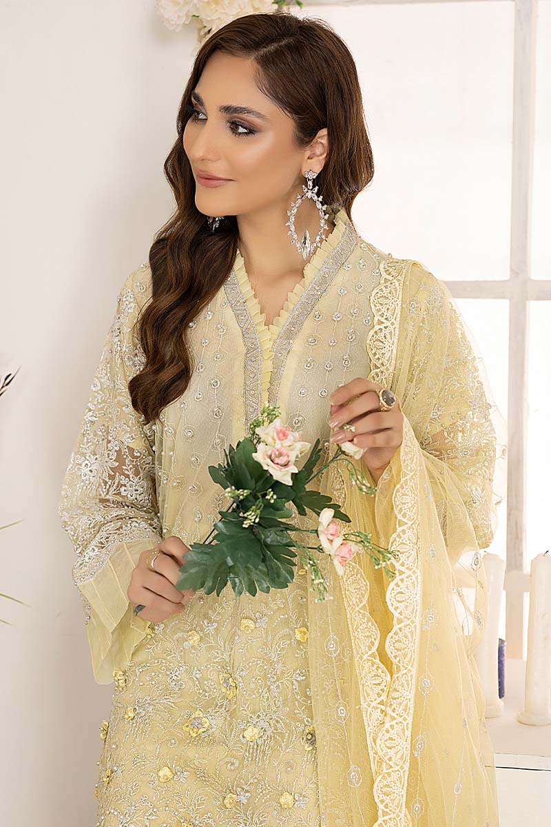Adan Libas Lemon Camellia Chiffon Collection 2022 Online Shopping
