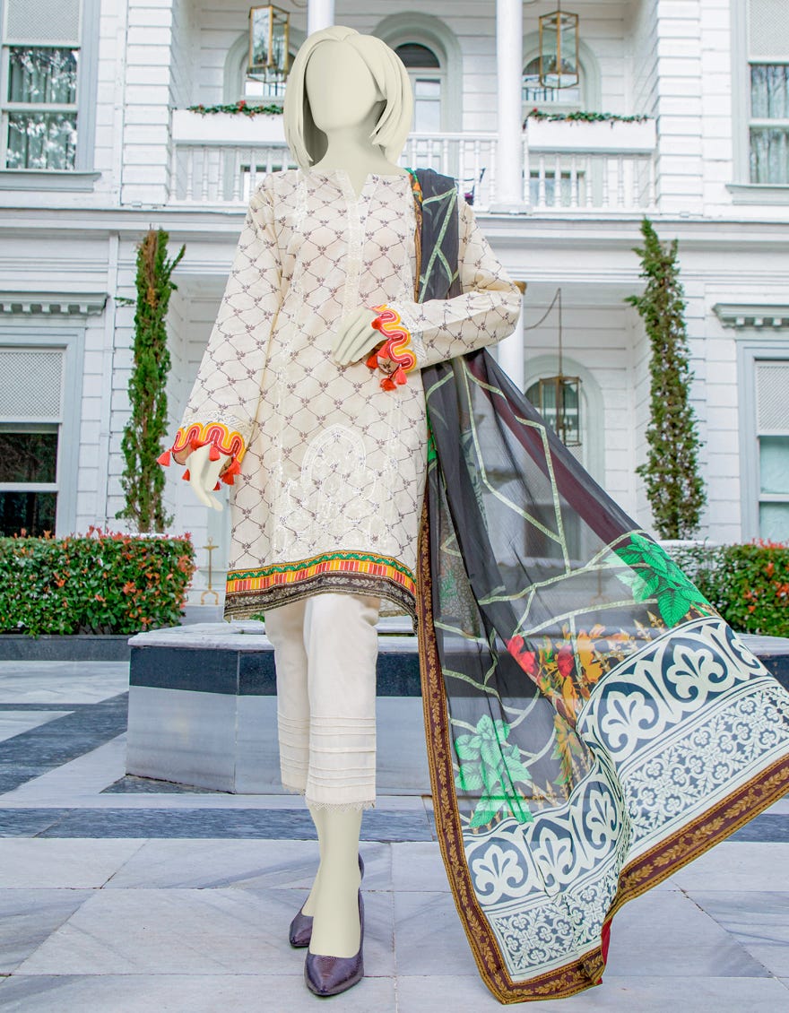 Junaid Jamshed JLAWN-S-21-707 Block Grain Eid Collection 2021
