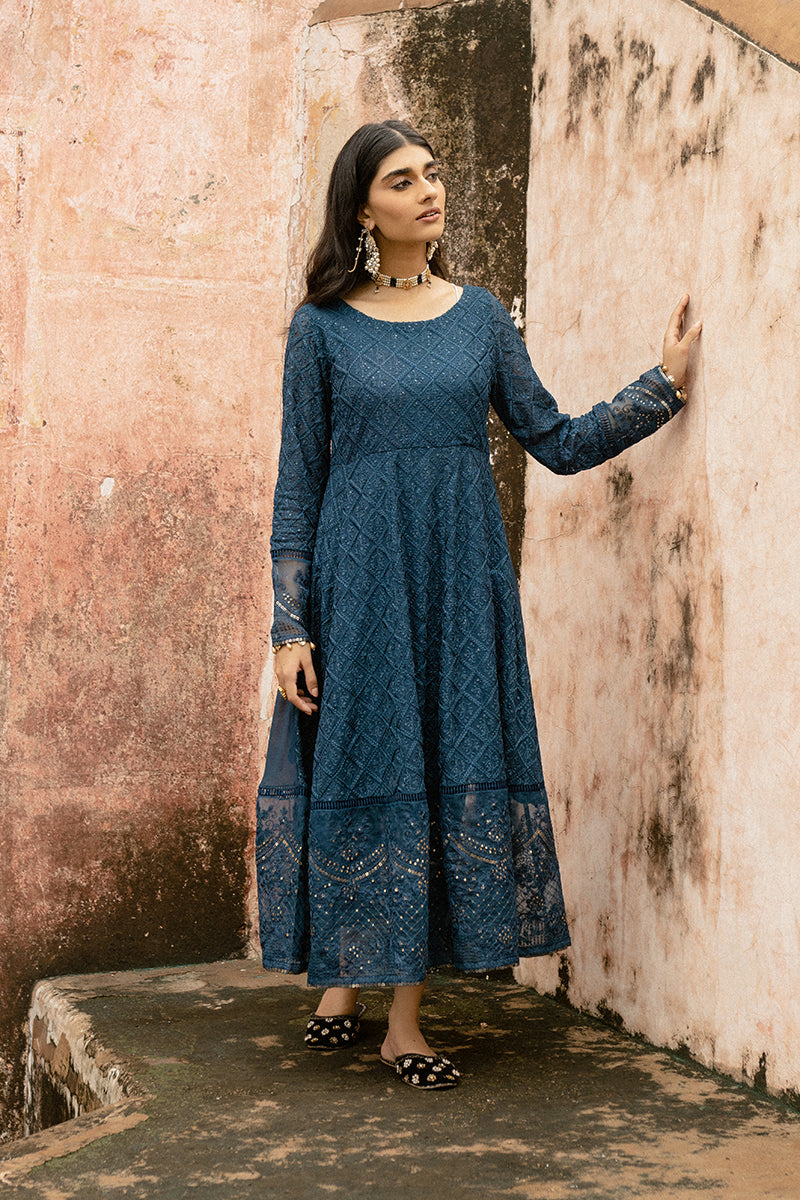 Cross Stitch Midnight Blue Embroidered Shirt Luxury Pret 2022 Online Shopping