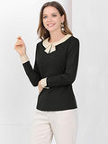Women's Collar Long Sleeves Work Office Blouse Top | Original Brand