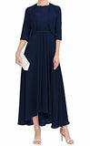 Mother of The Bride Dresses for Women,  Elegant Two Piece Tea Length Formal Evening Dress with Jacket A-line Hi Low