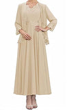 Mother of The Bride Dress for Wedding Plus Size Tea Length Elegant Formal Evening Dresses with Jacket