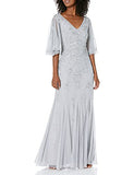 Women's Beaded Wide Sleeve Gown Formal Night Out Dress