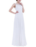 Alvivi Women's Crochet Floral Lace Long Wedding Bridesmaid A-Line Dress Evening Party Prom Maxi Gown