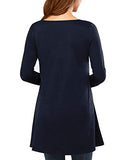 Women's Jumper Dress Long Sleeve V-Neck Tunic Sweatshirt Tops Loose Long Jumper Pullover Causal T-Shirt Dress Oversized Blouses