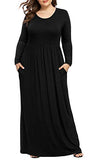 Women Spring Casual XL-6XL Plus Size Maxi Dress Soft with Pockets