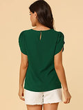 Women's Cutout Round Neck Slashed Sleeve Casual Top Shirt | Original Brand