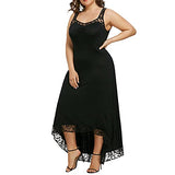 Women's Casual Plus Size Lace Solid Sleeveless Evening Fashion Elegant Maxi Dress