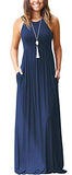 PCEAIIH Women's Casual Sleeveless/Long Sleeve Maxi Dress Loose Long Dresses with Pockets