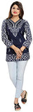 Women Printed Faux Crepe Ladies Short Kurti Tunic Top 3/4 Sleeves Shirt Dress MI518