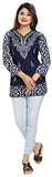 Women Printed Faux Crepe Ladies Short Kurti Tunic Top 3/4 Sleeves Shirt Dress MI518