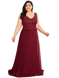 Ever-Pretty Women's Plus Size V-Neck Floral Lace Bridesmaid Dress 07686