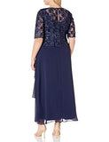 Women's Embroidered Soutache Long Tiered Dress Mother of The Bride