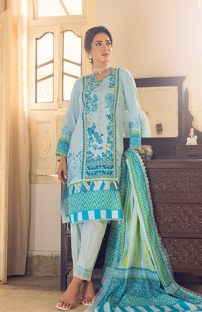 Alzohaib CCDE-22-03B Coco Digital Embroidered Lawn 2022 Online Shopping