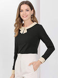 Women's Collar Long Sleeves Work Office Blouse Top | Original Brand