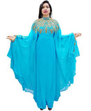 Kaftan Abaya Jalabiya Maxi Gown Hand Work Golden Beaded African Dress