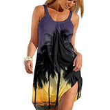 Womens Dresses Gradient Print V Neck Long Maxi Dress Sleeveless Dress Cami Beach Sundress Long Dress | Original Brand