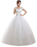Eyekepper Double Shoulder Floor Length Bridal Gown Wedding Dress Custom Size