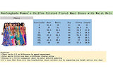 Womens Chiffon Deep V-Neck Stripe Printed Maxi Dress Unique Loose Summer Boho Dresses High Waiste(S-5XL)