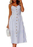 OMZIN Women Party Dress Boho Printed Summer Dress Swing Floral Evening Dress XS-XXL