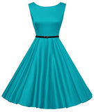 1950s Vintage A-Line Swing High Tea Party Dress Summer Hepburn Cocktail Dress