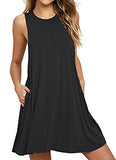 HAOMEILI Women's Sleeveless Long Sleeve Pockets Casual Swing T-Shirt Summer Dress