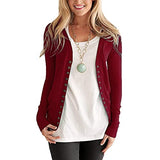 Womens Cardigan Sweaters Fall 2021 Long Sleeve Snap Button Down Jacket Solid Color Knit Ribbed Open Front Outwear