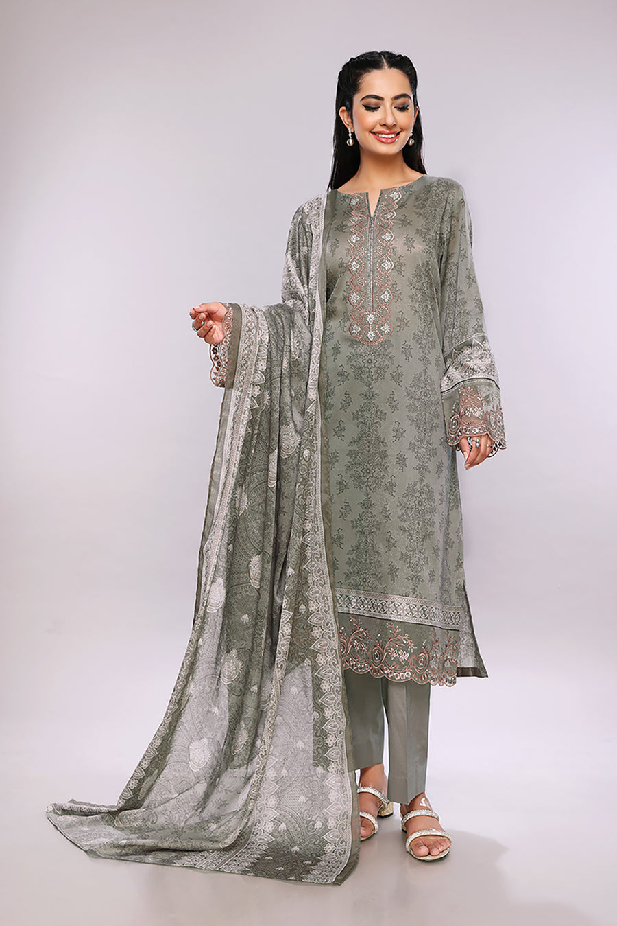Nishat Linen 42201807-Printed Embroidered 3PC Lawn Collection 2022 Online Shopping