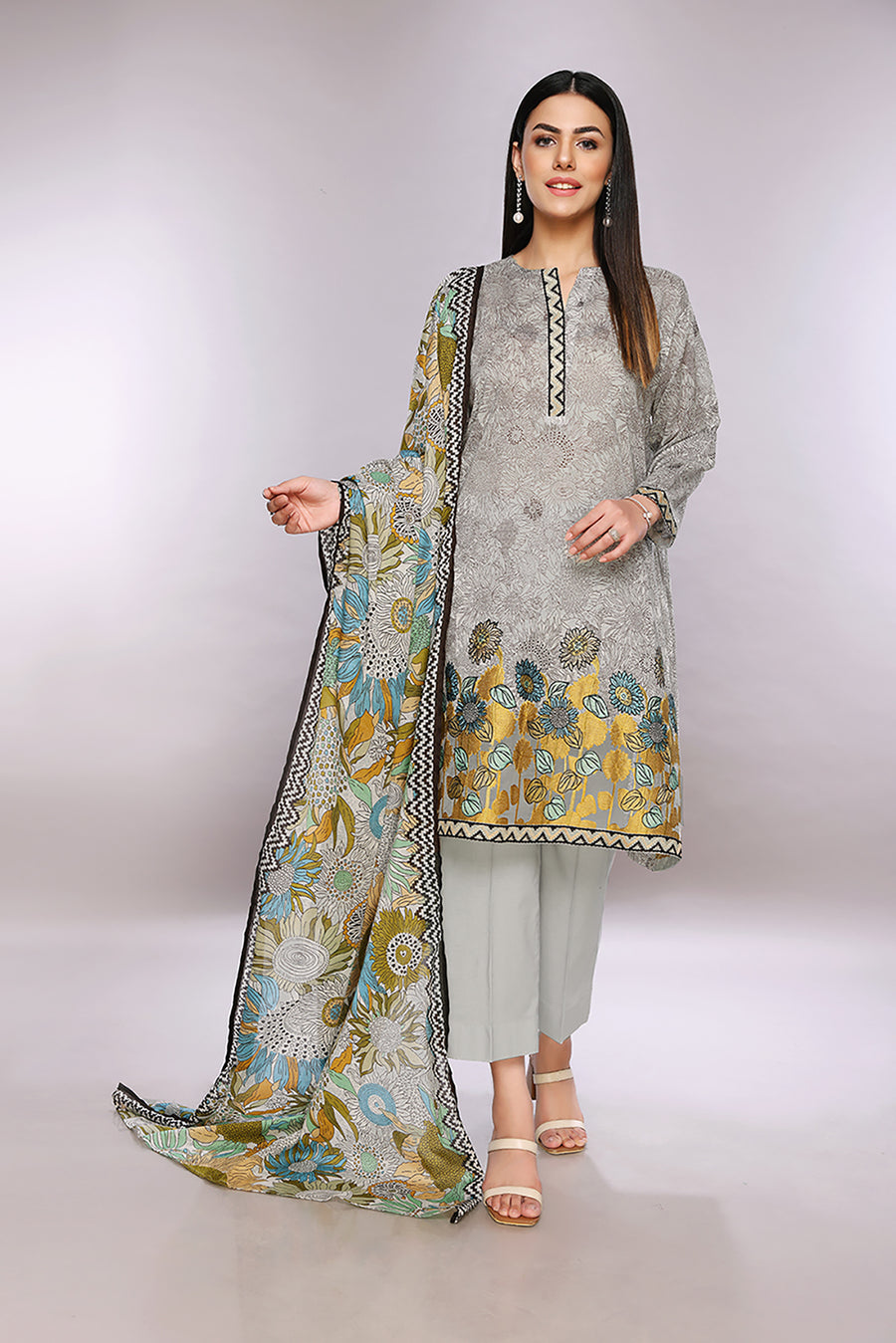 Nishat Linen 42201814-Printed Embroidered 3PC Lawn Collection 2022 Online Shopping