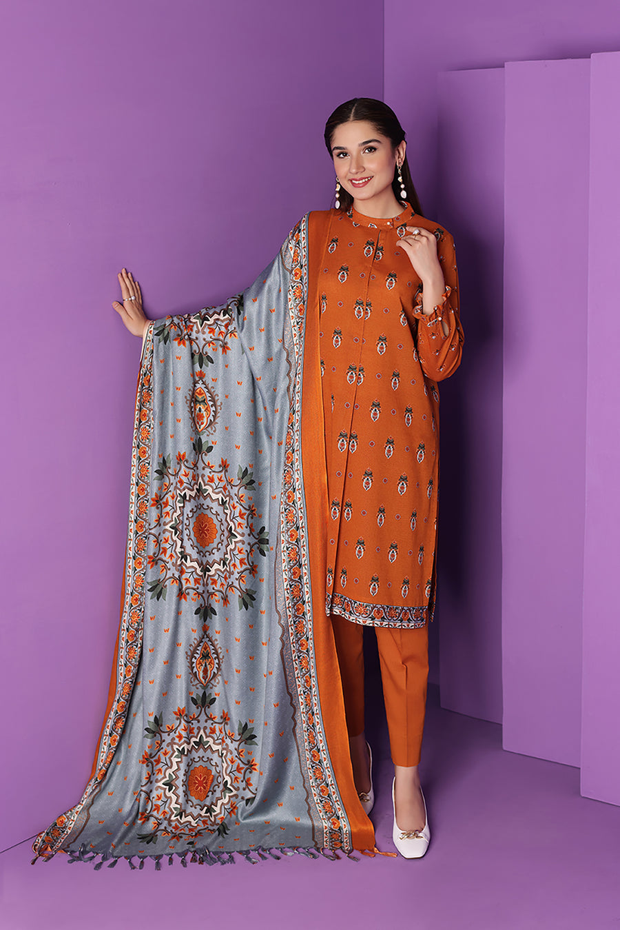 Nishat Linen 42206100 1 Printed 3PC Winter Being You 2022 Online Shopping