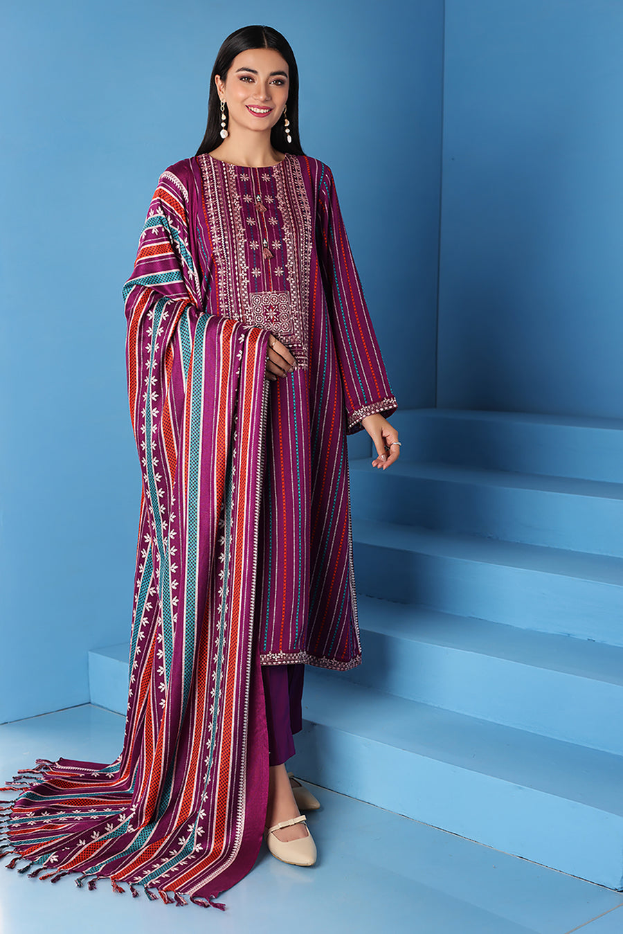 Nishat Linen 42206109 1 Printed Embroidered 3PC Winter Being You 2022 Online Shopping