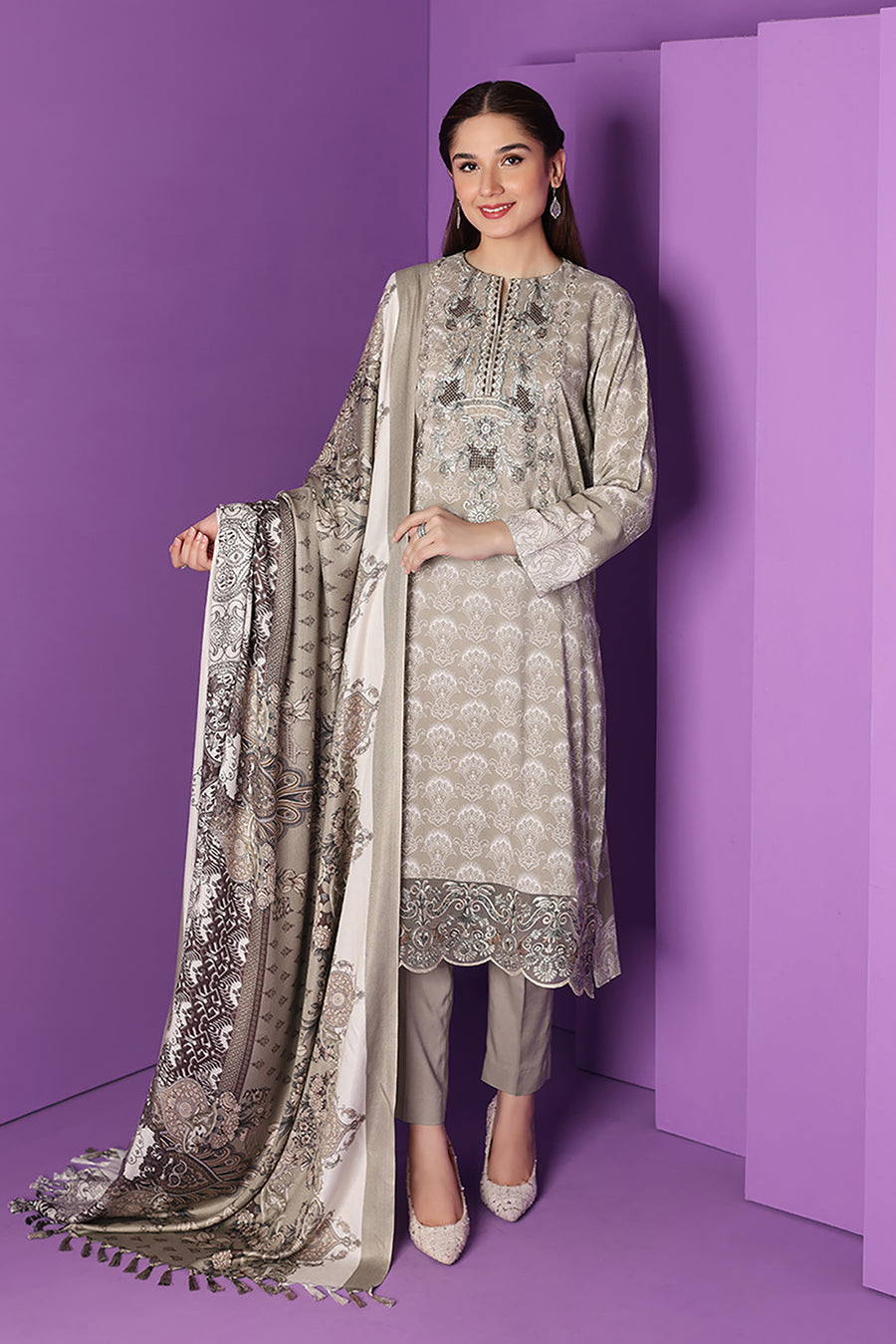 Nishat Linen 42206110 1 Printed Embroidered 3PC Winter Being You 2022 Online Shopping