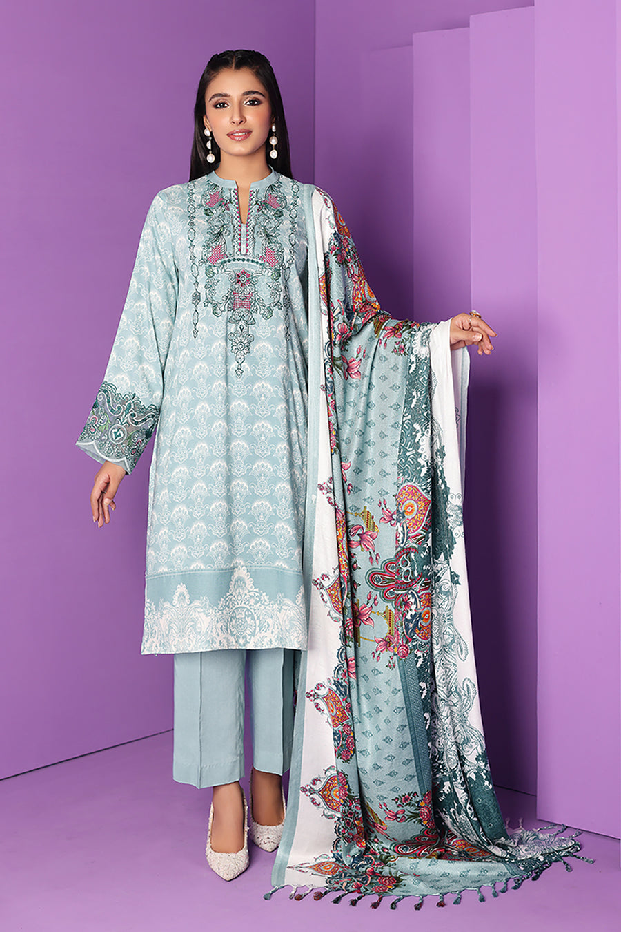 Nishat Linen 42206110 Printed Embroidered 3PC Winter Being You 2022 Online Shopping