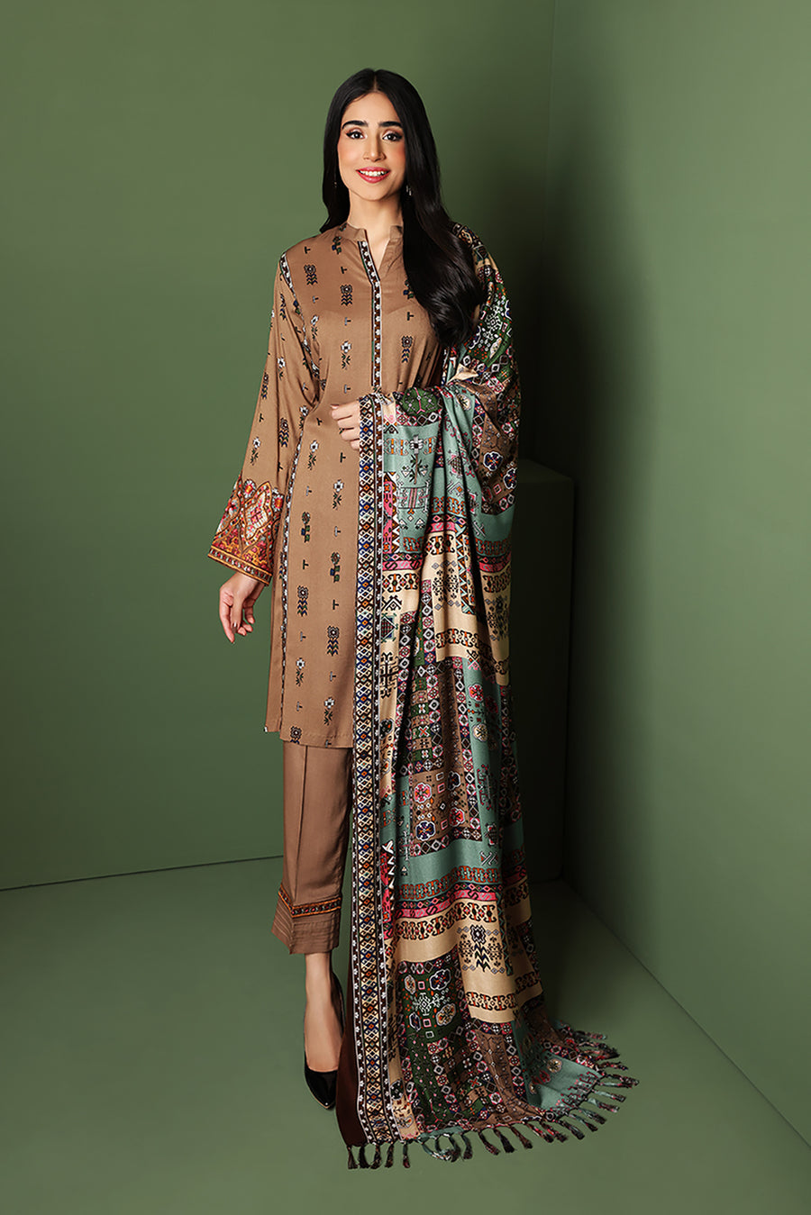 Nishat Linen 42206114 Printed Embroidered 3PC Winter Being You 2022 Online Shopping