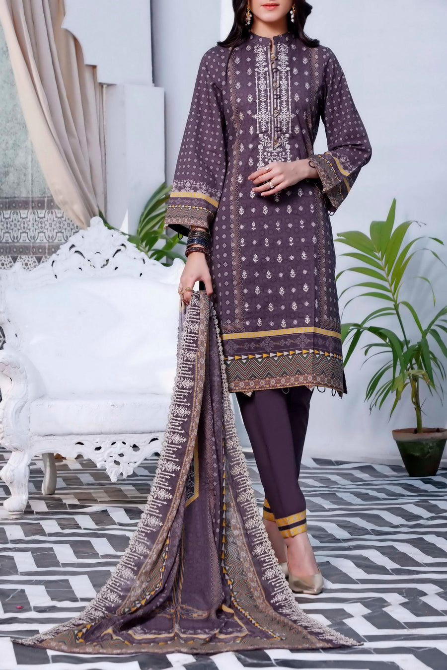 VS  D-74 Misri Embroidered Lawn 2022 Online Shopping