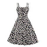 Wellwits Women's Cami Strap Yellow Polka Dots Tea Party 1950s Vintage Dress