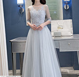 Women's A-line Tull applique Princess Evening Dress