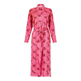 Women's Dress Sweet & Cute Dress Ladies Summer Casual Sexy Full Sleeve Button Floral Printed V-Neck Dress Fancy Cocktail Dress Party Dress Maxi A-line Dress