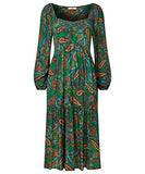 Women's Peacock Paisley Print Dress Casual