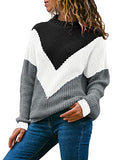 Acelitt Women's Long Sleeve Crewneck Knit Pullover Sweater, S-XXL