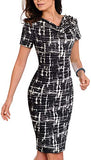 VELJIE Womens Cowl Neck Printed Wear to Work Party Cocktail Dresses
