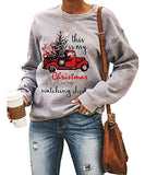 Barlver Womens Christmas Fleece Sweater Fuzzy Pullover Sweatshirt Holiday Vacation Graphic Tees Tops