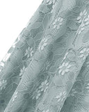 Women Ruffle Cold Shoulder Floral Lace Midi Dress Frill Details Shimmer Bridesmaid Floral Crochet Lace Dress