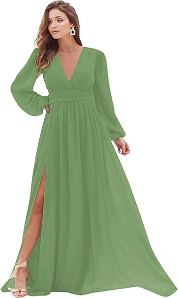 Long party dresses with sleeves hotsell