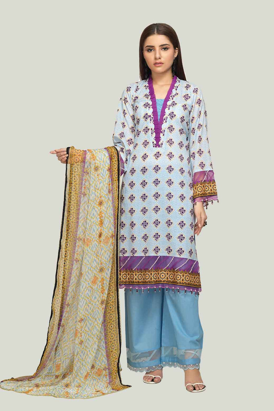 Bonanza Satrangi 6ss213p08 L Blue Eid Prints 2022 Online Shopping