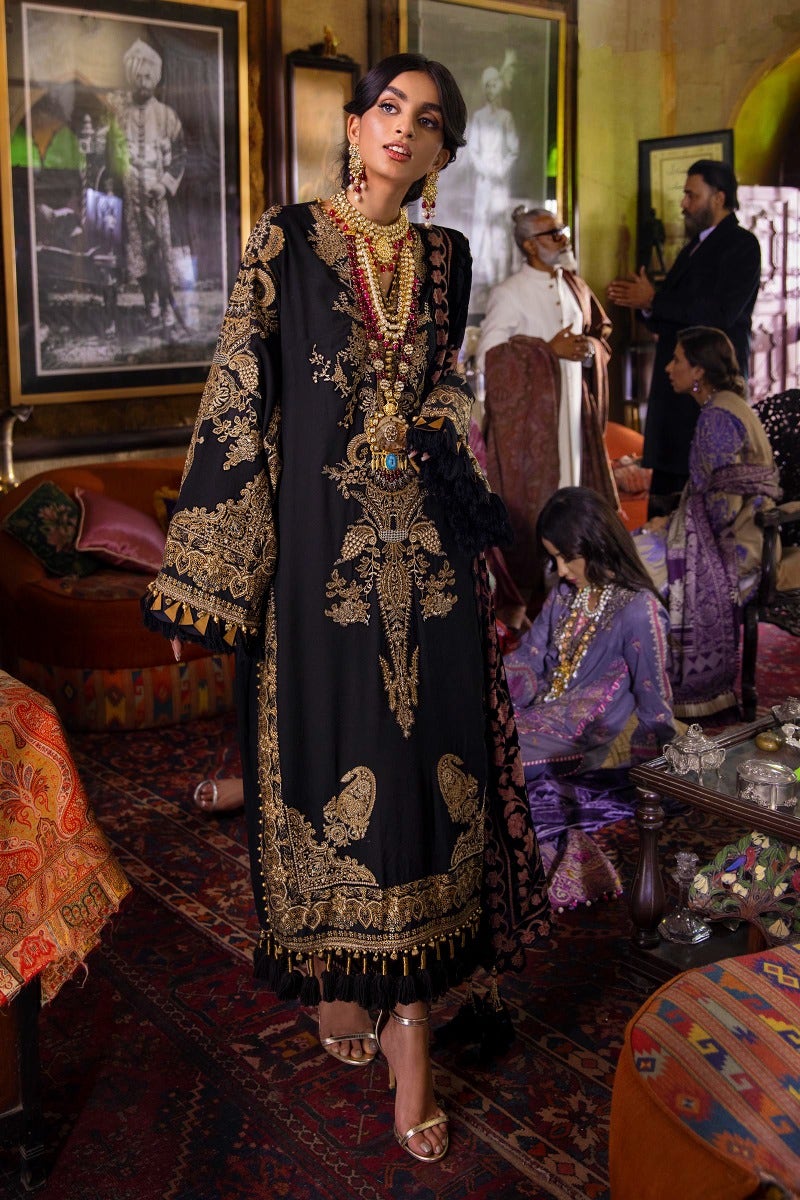 Sana Safinaz S211-006a-cp Winter Shawl Velvet 2021