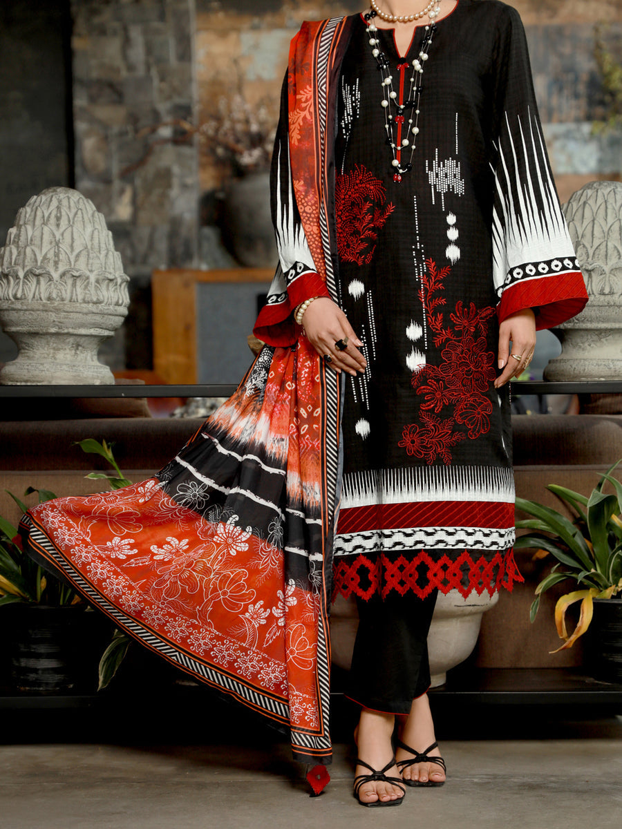 Almirah Black Dobby ALP-3PS-1389 Festive Collection  2022 Online Shopping
