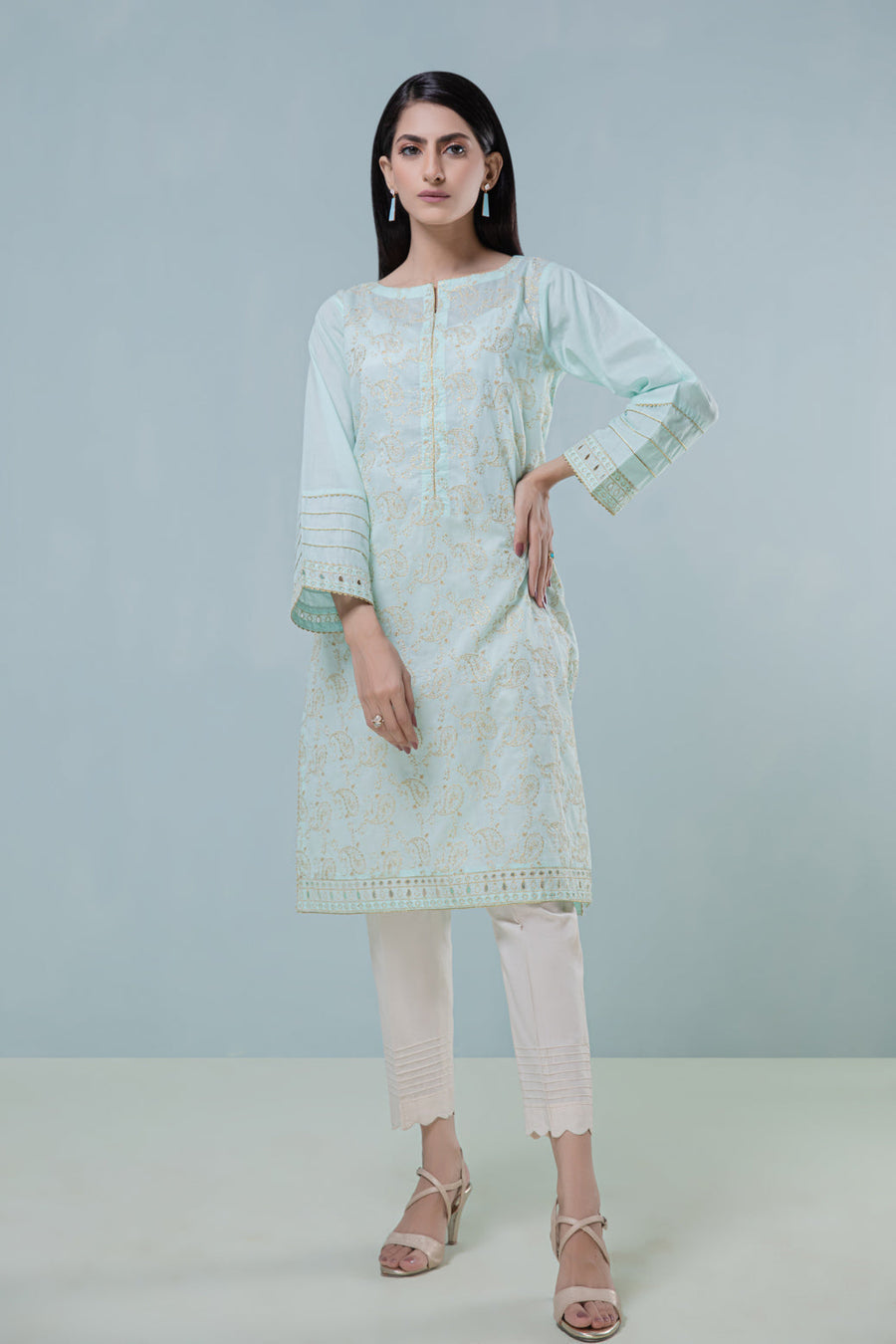 Bonanza Satrangi Mt Green Lawn Kurti Ask221p01 Eid Pret 2022 Online Shopping