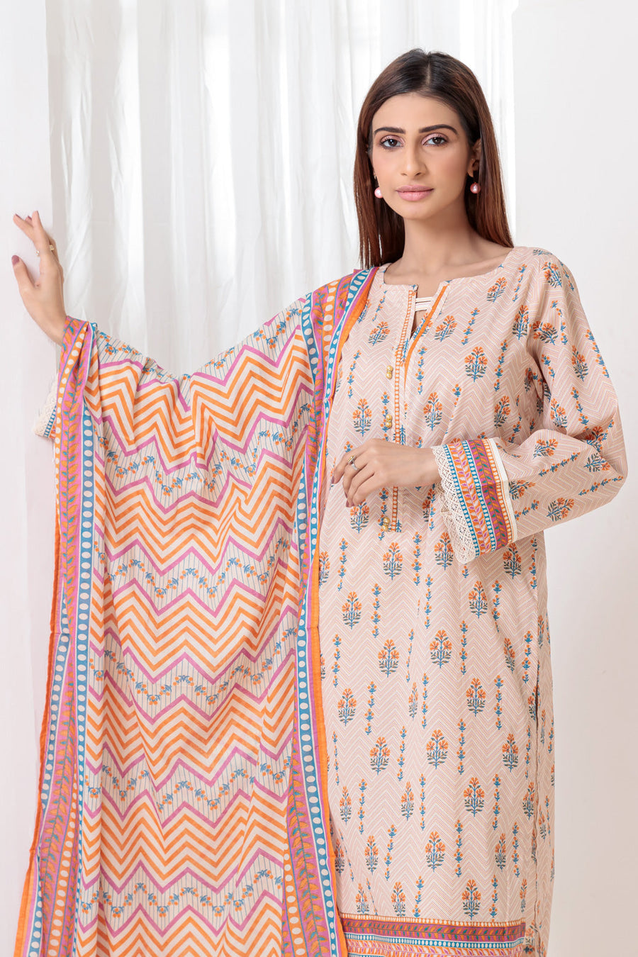 Bonanza Satrangi Fawn Lawn Suit Ask222p13 Eid Pret 2022 Online Shopping