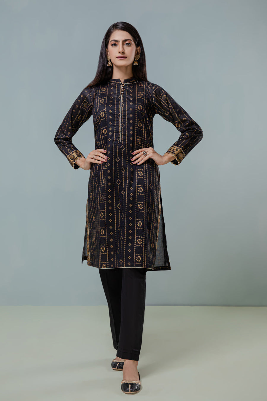 Bonanza Satrangi Black Lawn Suit Ask222p20 Eid Pret 2022 Online Shopping